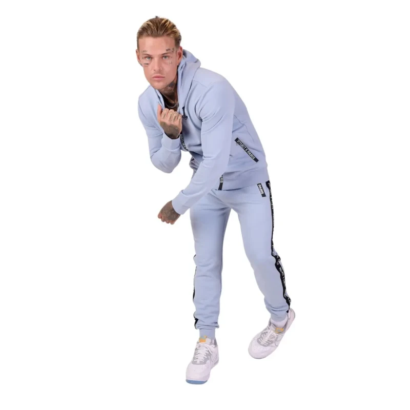 Image of Project X Paris Basic zip logo jogging trousers Project X Paris Bleu Male S