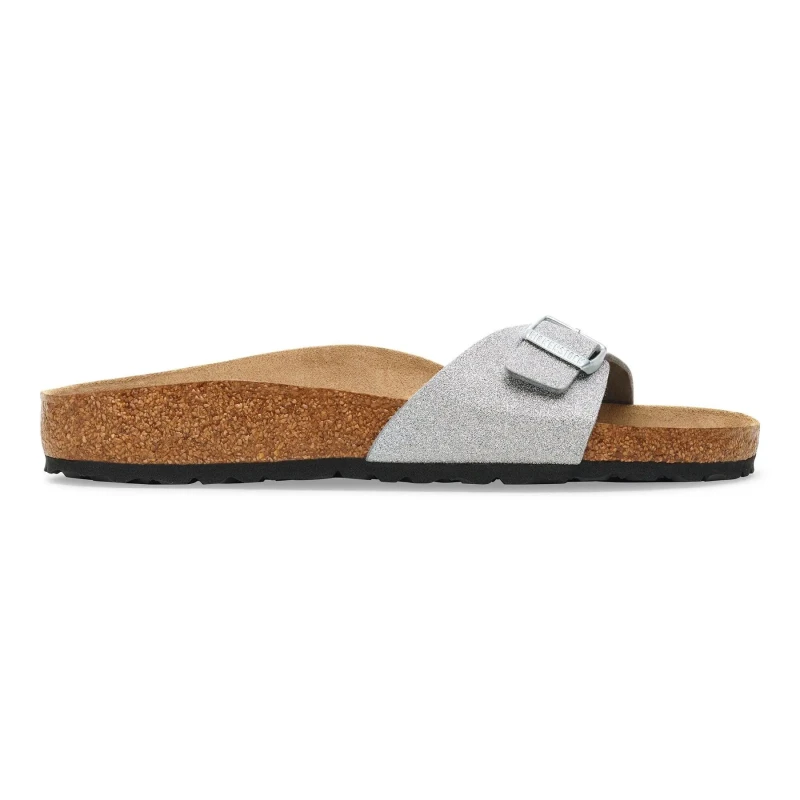 Image of Birkenstock Womens sandals Birkenstock Madrid BS Synthetik Shiny Glitter Silver Gris Female 39