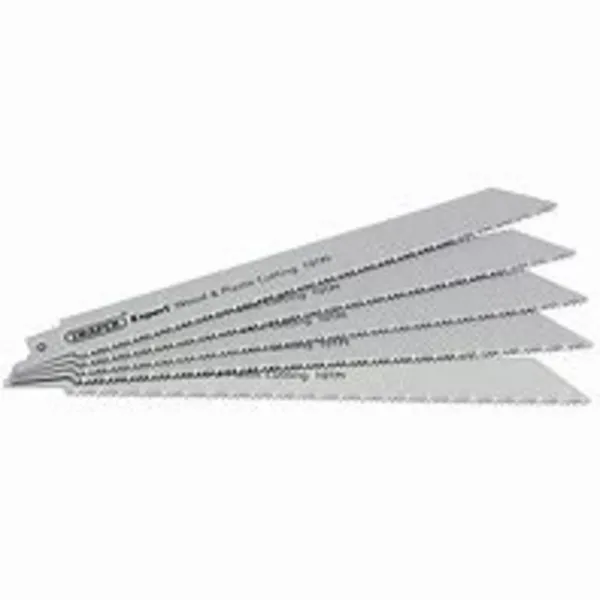 Image of Draper 250mm Reciprocating Saw Blades (10tpi) - Pack of 5 Blades