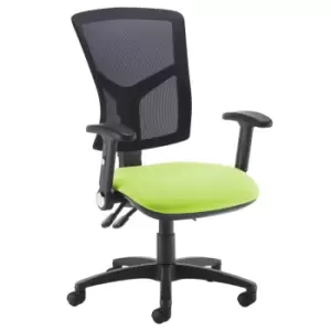 Image of Dams MTO Senza High Mesh Back Operator Chair with Folding Arms - Belize Red