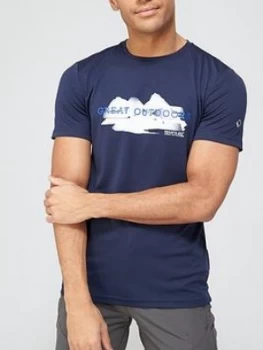 Image of Regatta Fingal Logo T-Shirt - Navy, Size S, Men