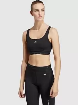 Image of adidas Womens Hyperglam Sports Bra - Light Support - Black, Size 2Xs, Women