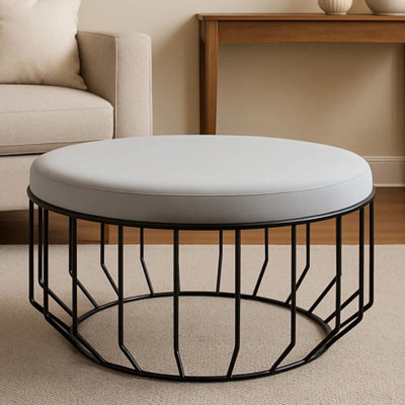 Image of Orsina Hayes Round Cage Style Metal Stool