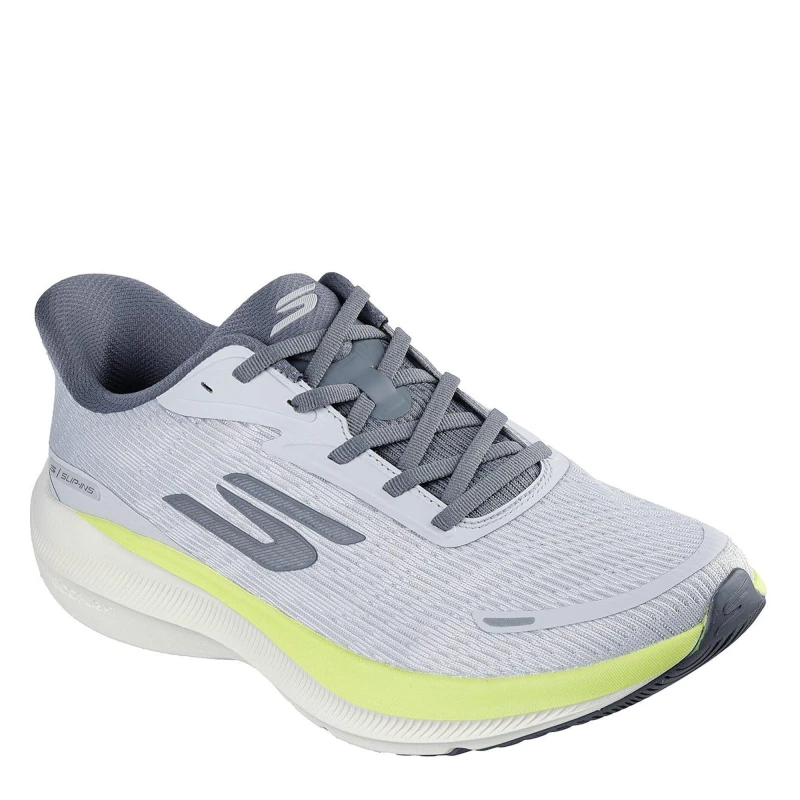 Image of Skechers AERO Pulse Running Trainers Mens Grey/Lime male 7 (41)