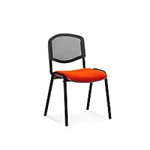 Image of Dynamic Stacking Chair ISO Seat Tabasco Red Pack of 4 Without Arms Fabric