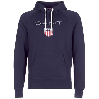 Image of Gant GANT SHIELD SWEAT HOODIE mens Sweatshirt in Blue - Sizes XXL,S,L,XS