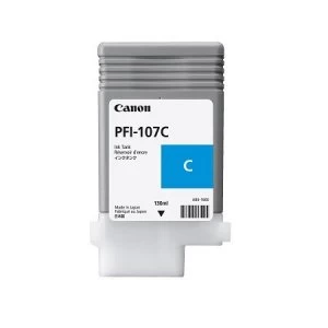 Image of Canon PFI107 Cyan Ink Cartridge