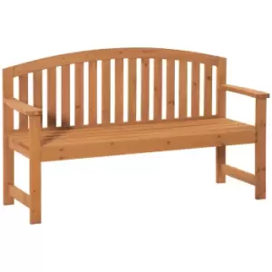 Image of Outsunny 3 Seater Wooden Garden Bench with Armrest, Outdoor Furniture for Park, Balcony, Orange