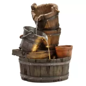 Image of Garden Gear Serenity Cascading Barrel 2 in 1 Water Feature and Planter