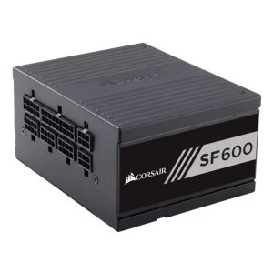 Image of Corsair 600W High Performance SFX SF600 PSU, Rifle Bearing Fan, Fully Modular, 80+ Gold UK Plug
