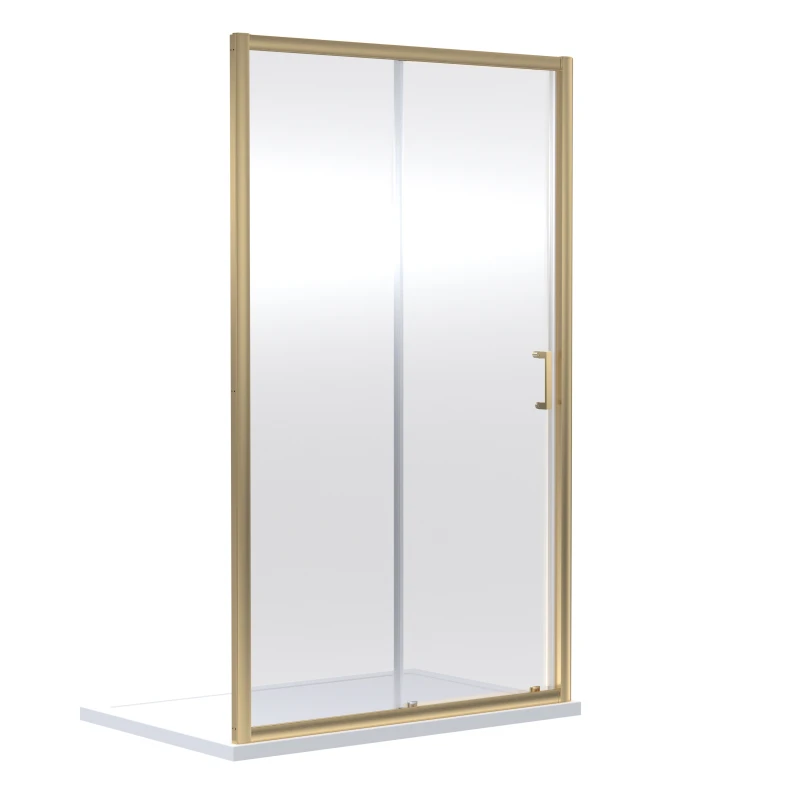 Image of Balterley 6mm Glass Sliding Shower Door 1900 x 1200mm Brushed Brass Bronze