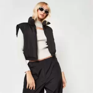 Image of Missguided Crop Puffer Gilet - Black