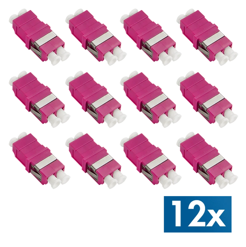 Image of LogiLink Fiber Adapter LC Duplex. 12 pieces. without flange. violet