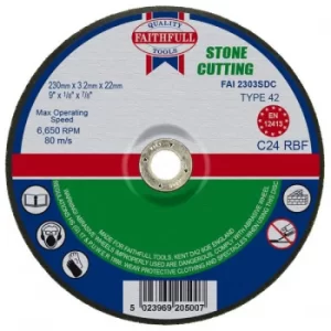 Image of Faithfull FAI2303SDC Depressed Centre Stone Cutting Disc 230 x 3.2...