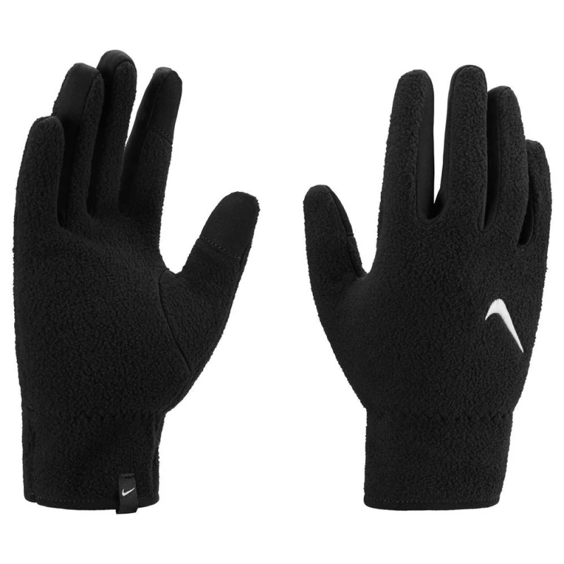 Image of Nike One Fleece Therma-Fit Gloves in Black Size: Small Black Unisex S