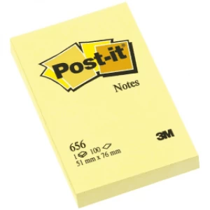 Image of 3M Post-It Notes Yellow 51 x 76mm