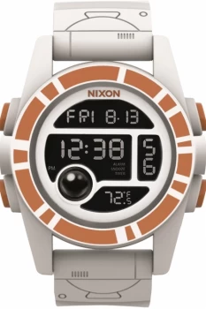 Image of Mens Nixon The Unit 40 SW BB-8 White / Orange Alarm Chronograph Watch A490SW-2606