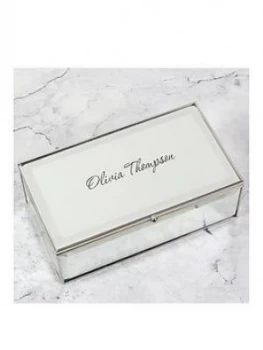Image of Personalised Glass Mirrored Jewellery Box, One Colour, Women