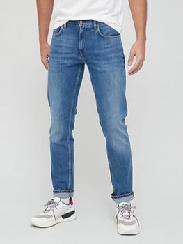 Image of Tommy Hilfiger Denton Straight Fit Stretch Jeans - Blue, Indigo, Size 32, Inside Leg Regular, Men