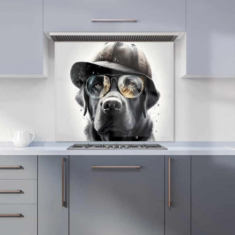 Image of Warren Reed - Designer Labrador Retriever Dog Kitchen Splashback Size: 700mm x 750mm Multicolor Unisex 700mm x 750mm
