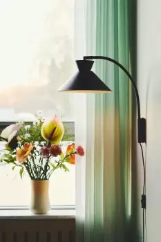 Image of Dial Indoor Bedroom Living Dining Office Wall Light in Black (Diam) 25cm