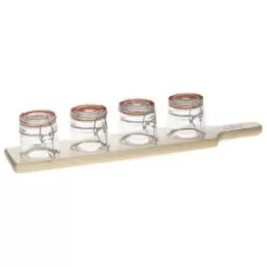 Image of Bamboo & Glass Clip Jar Set Natural