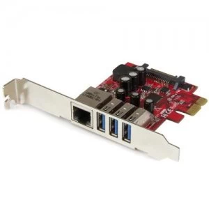 Image of 3 Port PCIe USB3 Card Plus Gbit Ethernet