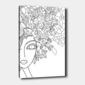 Image of MANDALA93 White Black Decorative Canvas Painting