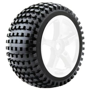 Image of Fastrax 1:8 Truggy Rock Mtd On 5-Spoke White 0 Offset(Pr)