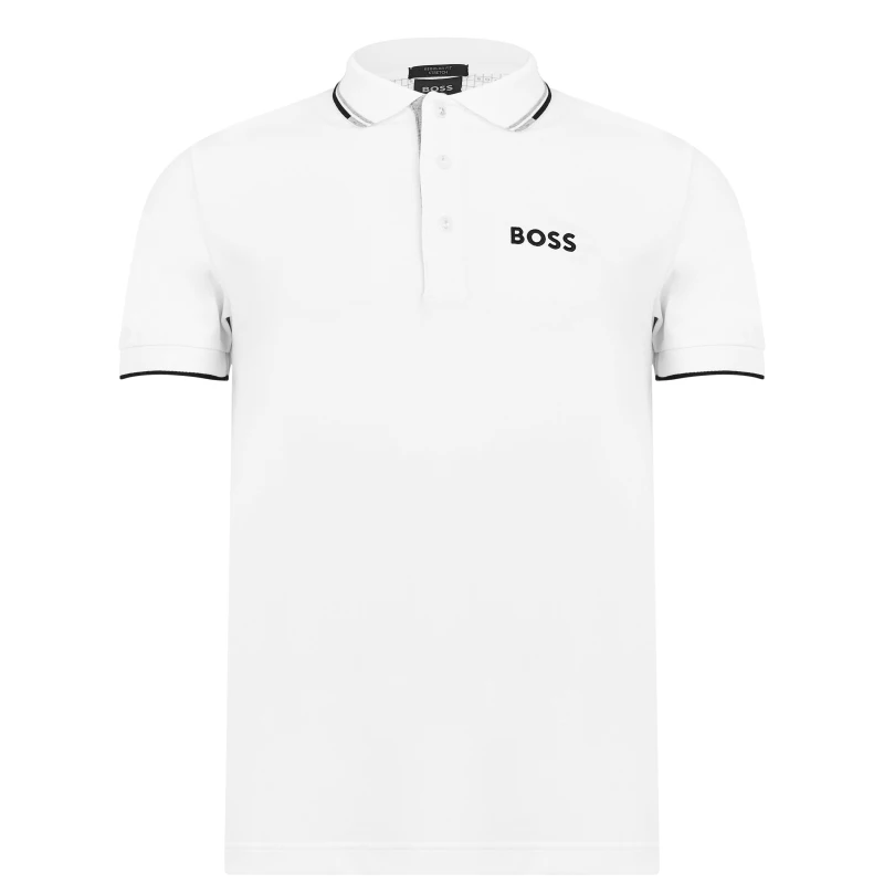 Image of Boss Mens HBG Paddy Pro Premium Cotton Polo Shirt White 100 male XL