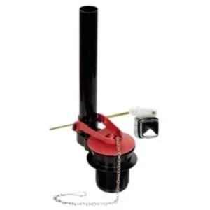Image of Fluidmaster Red Chrome Effect Plastic Toilet Flapper Valve Complete with Push Button Kit