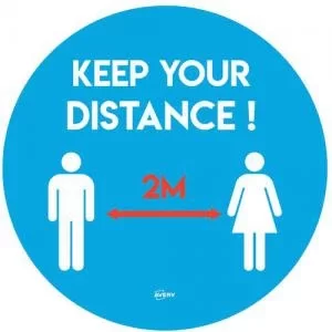 Image of Avery Covid19 Self-Adhesive Poster Social Distancing Circular 275mm