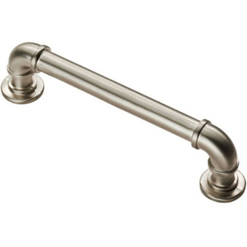 Image of Loops Pipe Design Cabinet Pull Handle 128mm Fixing Centres 12mm Dia Satin Nickel Metallics unisex