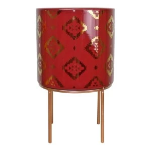 Image of Kasbah Design Ceramic Planter, Red