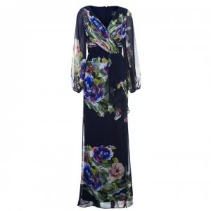 Image of Adrianna Papell Floral Printed Dress - Navy Multi