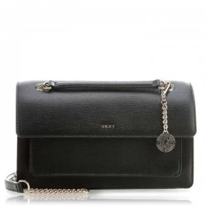 Image of DKNY Flap Shoulder Tote Bag - Black/Gold BGD