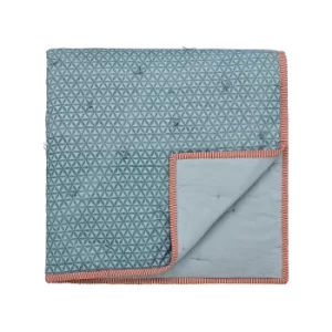 Image of Bedeck Of Belfast Harita Quilted Throw, Teal