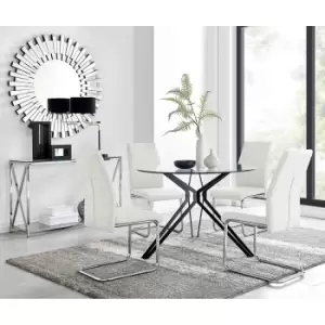 Image of Furniture Box Cascina Dining Table and 4 White Lorenzo Chairs