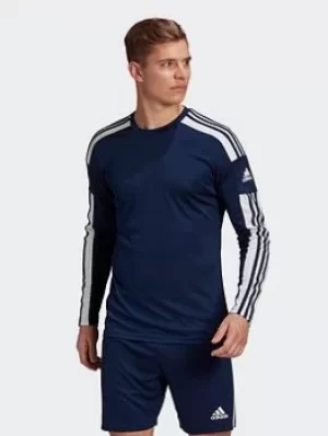 Image of adidas Squadra 21 Long Sleeve Jersey, Navy/White Size M Men