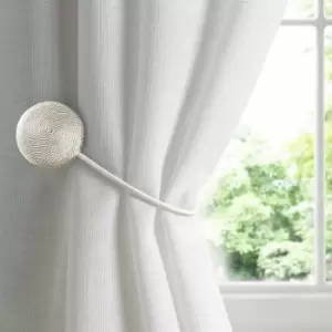 Image of Alan Symonds Cirque Magnet Curtain Tie Backs, Cream, Pair