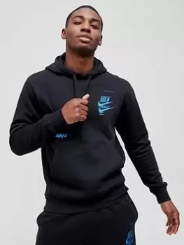 Image of Nike NSW Stacked Logo Pullover Hoodie - Black Size M Men