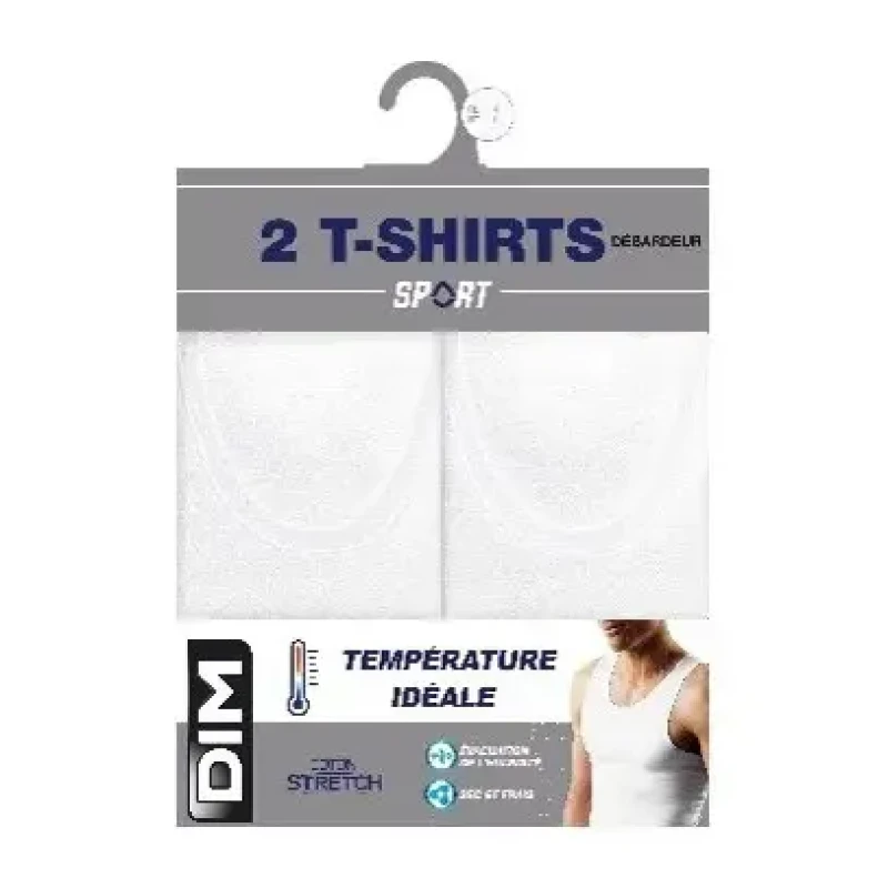 Image of Dim Pack of 2 Regul'Activ Vests White Men S;M;L;XL