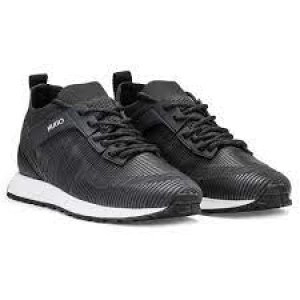 Image of Hugo Boss Icelin Knit Runner Trainers Black Size 11 Men