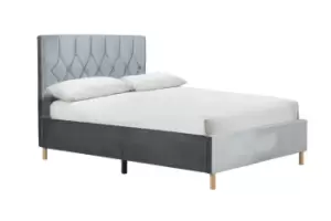 Image of Birlea Loxley Double Fabric Bed Frame - Grey