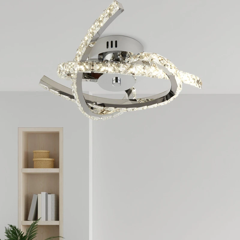 Image of Searchlight Astro LED Flush Ceiling Light Silver - Searchlight Silver UD88201