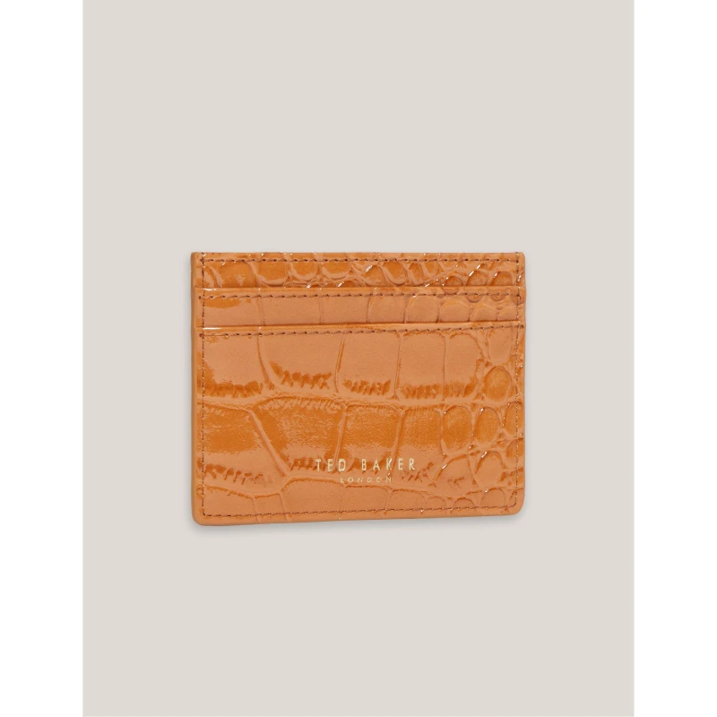 Image of Ted Baker Womens Croc Card Holder Tan female One Size