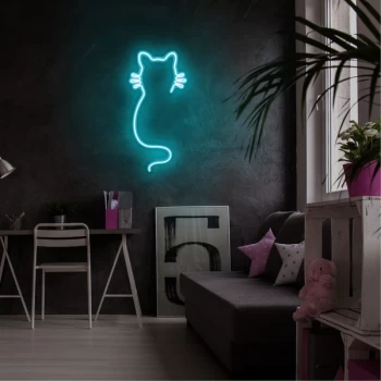 Image of Cat - Blue Blue Wall Lamp