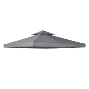 Image of Outsunny 3 x 3(m) Gazebo Canopy Roof Top Replacement Cover Spare Part Deep Grey (TOP ONLY)
