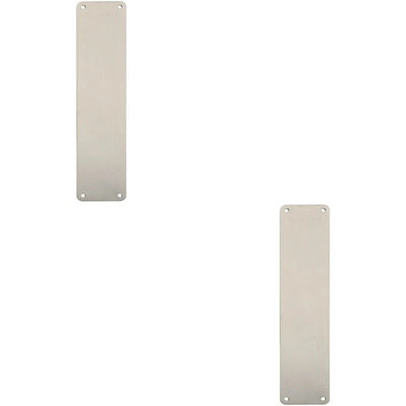 Image of Loops 2x Plain Door Finger Plate 350 x 75mm Satin Stainless Steel Push Plate Metallics