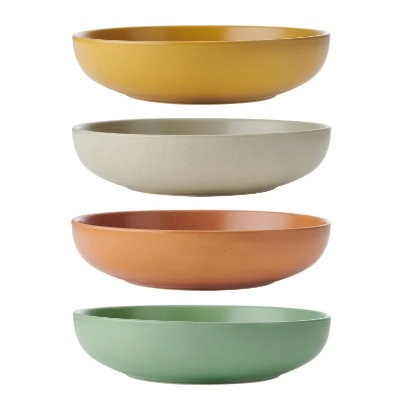 Image of KitchenCraft Idilica Stoneware Pasta Bowls Mixed unisex 21cm